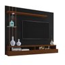 Painel Tv Eros 55 Polegadas 135x160cm Led Prateleira Vidro Nichos:preto/canela - 1