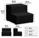 Ver imagem 3 de Escada Estética/ Pet com 2 Degraus Estofada em Veludo Altura 26cm:Chumbo