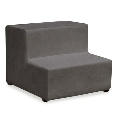 Escada Estética/ Pet com 2 Degraus Estofada em Veludo Altura 26cm:Chumbo