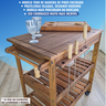 Carrinho Gourmet Mesa Churrasco Churrasqueira Madeira Maciça Pinus Multiuso Auxiliar Vintage Retro - 3