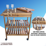 Carrinho Gourmet Mesa Churrasco Churrasqueira Madeira Maciça Pinus Multiuso Auxiliar Vintage Retro - 6