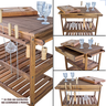 Carrinho Gourmet Mesa Churrasco Churrasqueira Madeira Maciça Pinus Multiuso Auxiliar Vintage Retro - 4