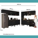 Ver imagem 7 de Armário de Cozinha Completa Atlanta Move com Vidro Carraro Preto Touch