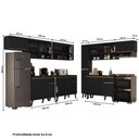 Ver imagem 5 de Armário de Cozinha Completa Atlanta Move com Vidro Carraro Preto Touch