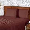 Ver imagem 2 de Jogo de Cama Lençol Queen Conforto Percal 300 Fios 4 Peças - Vinho