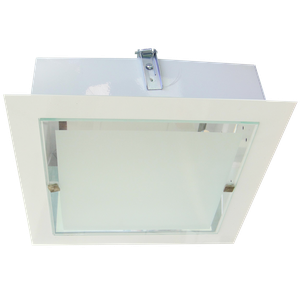 Plafon Branco Quadrado Aluminio de Embutir Vidro Filetado 20