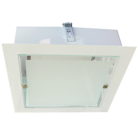 Plafon Branco Quadrado Aluminio de Embutir Vidro Filetado 20