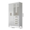 Guarda Roupa Infantil com Espelho 4 Portas 4 Gavetas Branco Lilás Flex Sarah Shop Jm - 2