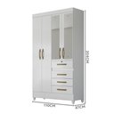 Ver imagem 2 de Guarda Roupa Infantil com Espelho 4 Portas 4 Gavetas Branco Lilás Flex Sarah Shop Jm