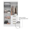 Guarda Roupa Infantil com Espelho 4 Portas 4 Gavetas Branco Lilás Flex Sarah Shop Jm - 3