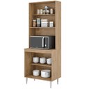 Ver imagem 2 de Paneleiro 4 Portas Milla com Espaço para Forno ou Microndas Amendoa Off White Puxador Aluminio