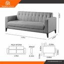 Ver imagem 7 de Sofá Liverpool 3 Lugares 195cm Linho Base de Madeira Talento Móveis