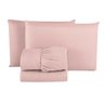 Jogo de Lençol Casal Queen com Elástico Microfibra Premium 04 Peças Jogo de Cama Box 30cm Altura:ros - 1