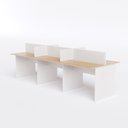 Ver imagem 1 de Bancada de Trabalho 6 Lugares Cor:legno Salinas com Branco