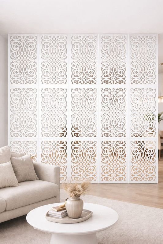 Divisor Ambiente Cobogó Mdf 3mm M0001 29x19 Cm Branco - 3