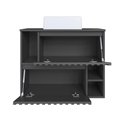 Ver imagem 4 de Gabinete de Banheiro Suspenso 75cm com Cuba e Espelheira Grafite Ripado Luiza CJ1000 - Faema Móveis