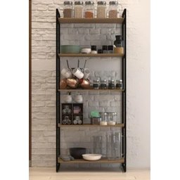 Armário Aberto P/ Cozinha C/ Prateleiras P/ Panelas AJL Estante Estilo Industrial - 1