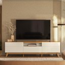 Ver imagem 5 de Rack Bancada Diadema Off White/Canela para TV até 75” - Mobler