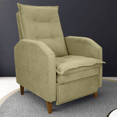 Poltrona Utrecht Oliva em Bouclé 72x140cm Reclinável para Sala Quarto e Descanso