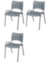 Ver imagem 2 de Cadeira Iso Base Cinza, Igreja, Escola, Escritório -cinza Kit 3 Peças