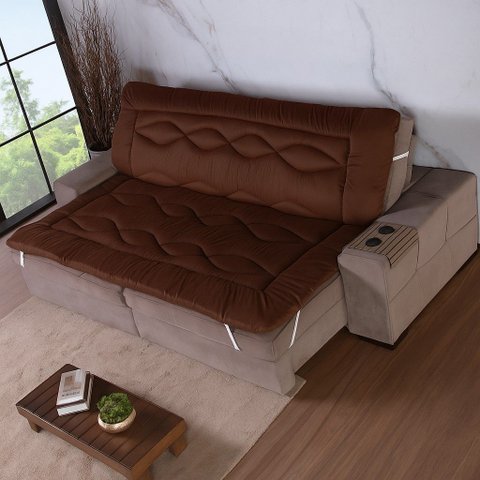 Pillow Top Premium para Sofá Retrátil Varias Cores e Tamanhos.:marrom/2-60-largura-int-x-1-80-alt