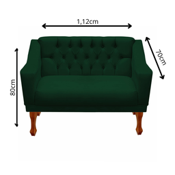 Kit Namoradeira + 1 Poltrona Decorativa Grécia - Dritex:suede Verde - 6