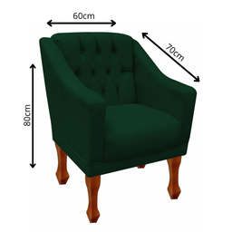 Kit Namoradeira + 1 Poltrona Decorativa Grécia - Dritex:suede Verde - 5
