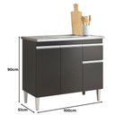 Ver imagem 2 de Balcão de Pia Ambiente Tatiane 100cm Preto Fosco - Ajl