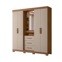 Ver imagem 4 de Guarda Roupa Roupeiro Eldorado Porta Objetos Espelho 5 Portas 3 Gavetas Carvalho Fendi Moval
