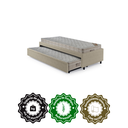 Ver imagem 5 de Bicama Box Solteiro Courino Linho Bege Areia 88x188 com Dois Colchões Airtech Molas Ensacadas