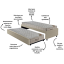 Ver imagem 4 de Bicama Box Solteiro Courino Linho Bege Areia 88x188 com Dois Colchões Airtech Molas Ensacadas