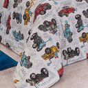 Ver imagem 2 de Edredom Diverkids Solteiro Infantil Malha Estampada 1 Peça - Carrinhos Azul