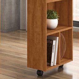 Mesa em L Para Escritório 2 Gavetas Office Alessa Amêndoa/Grafite - Lukaliam Móveis - 3