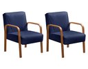 Ver imagem 5 de Kit Namoradeira + 02 Poltronas Anita Decoração Recepção Sala Escritório - Suede Azul Marinho
