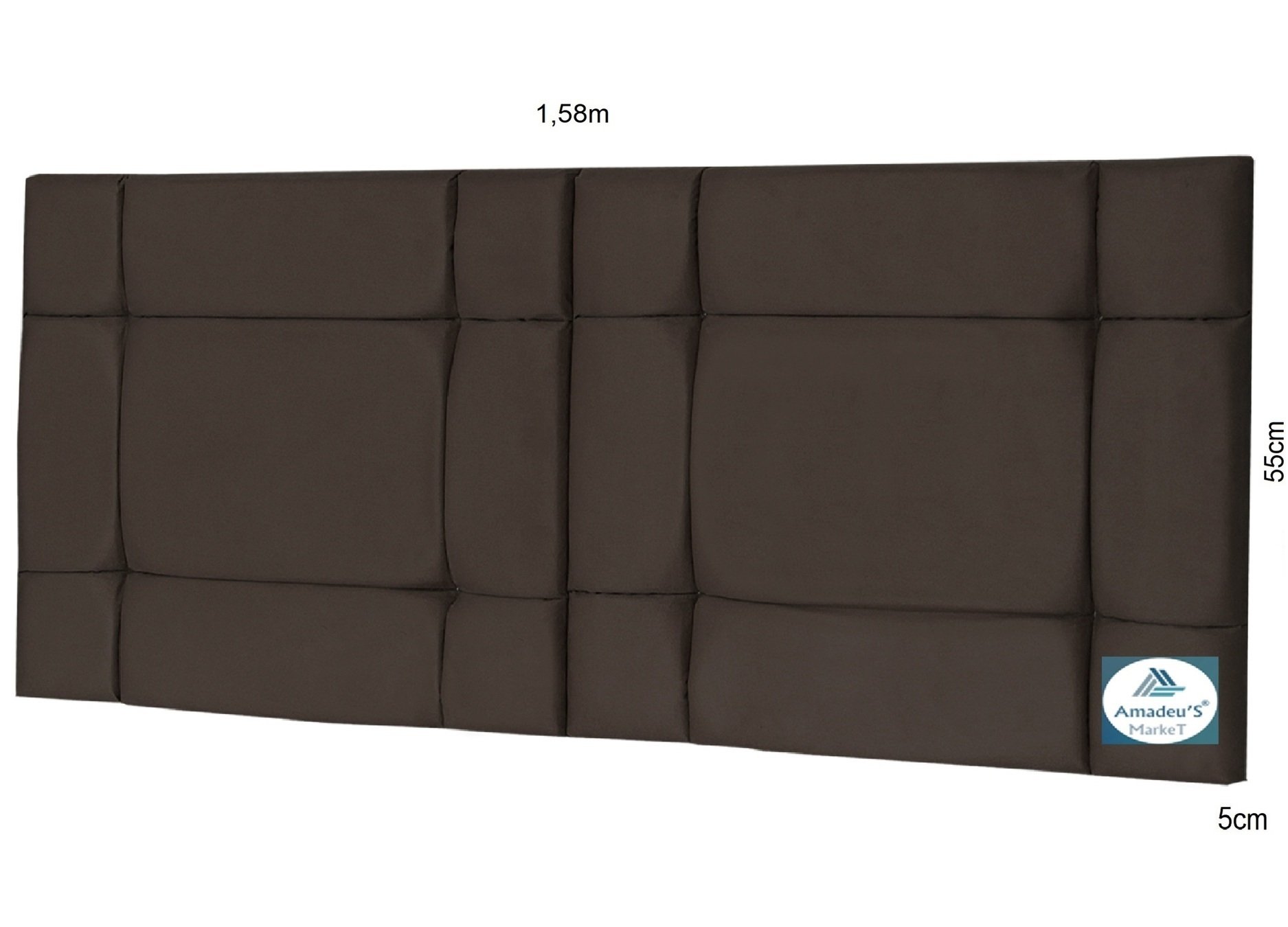 Cabeceira de Cama Box CASAL QUEEN 160cm Estofada ELLEGANCY Marrom - 3