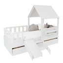 Ver imagem 2 de Bicama Casinha com Telhado Mdf Kit Escada e Grades Anatômica Branco Mobilistore