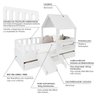 Bicama Casinha com Telhado Mdf Kit Escada e Grades Anatômica Branco Mobilistore - 3