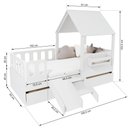Ver imagem 4 de Bicama Casinha com Telhado Mdf Kit Escada e Grades Anatômica Branco Mobilistore