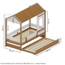 Ver imagem 3 de Bicama Casinha com Janela LED e Grade de Proteção Aria Casatema MadeiraOriginals Marrom/Nogueira/Branco