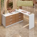Ver imagem 7 de Mesa Manicure em L 138CMX138CMX43,5cm com 6 Gavetas Leonie