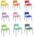 Ver imagem 2 de Kit 10 Cadeiras Infantil Iso, Escola, Creche Base Cinza