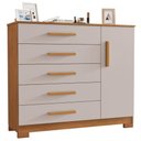 Ver imagem 1 de Cômoda Pietra Cinamomo Off White 1 Porta 5 Gavetas Jcm Movelaria