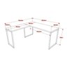 Kit 3 Peças com Mesa para Escritório em L Kuadra e 2 Estantes Multiuso 5 Prateleiras - 4