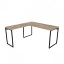 Ver imagem 3 de Conjunto 3 Peças com Mesa para Escritório em L Kuadra e 2 Estantes Multiuso 5 Prateleiras Industrial Preta Marrom
