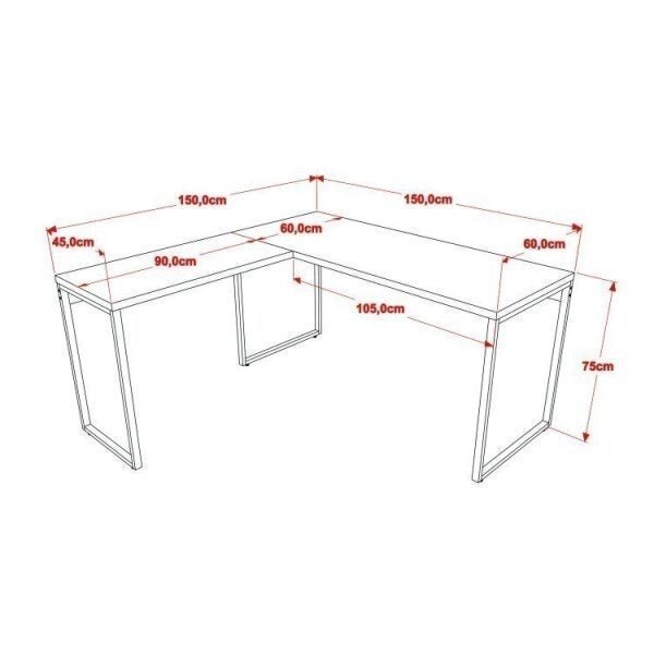 Mesa de Escritório em L e 2 Estantes Multiuso 5 Prateleiras Espresso Móveis - 9