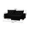 Sofa Retrátil Reclinável Milão 2,90m 5 Lugares Estofado Linho Preto - 3