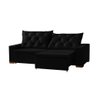 Sofa Retrátil Reclinável Milão 2,90m 5 Lugares Estofado Linho Preto - 2