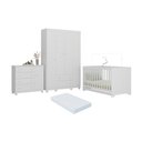 Ver imagem 1 de Quarto de Bebê Completo Berço Americano 3 em 1 Colchão Allegra Multimóveis Mp4598 Branco