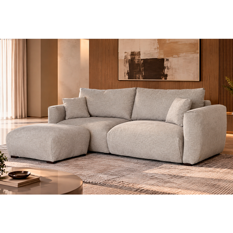 Sofá Heaven 4 Lugares, 2,00m com Puff e Assento Supermacio e Design Moderno | de Casa Decor