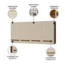 Ver imagem 4 de Armário Aéreo Cozinha Parede 4 Portas Lavanderia Off White